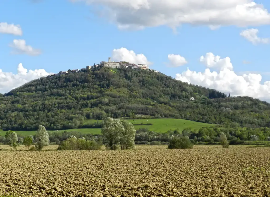 Pitoreskni Motovun, pogled iz doline Mirne.
