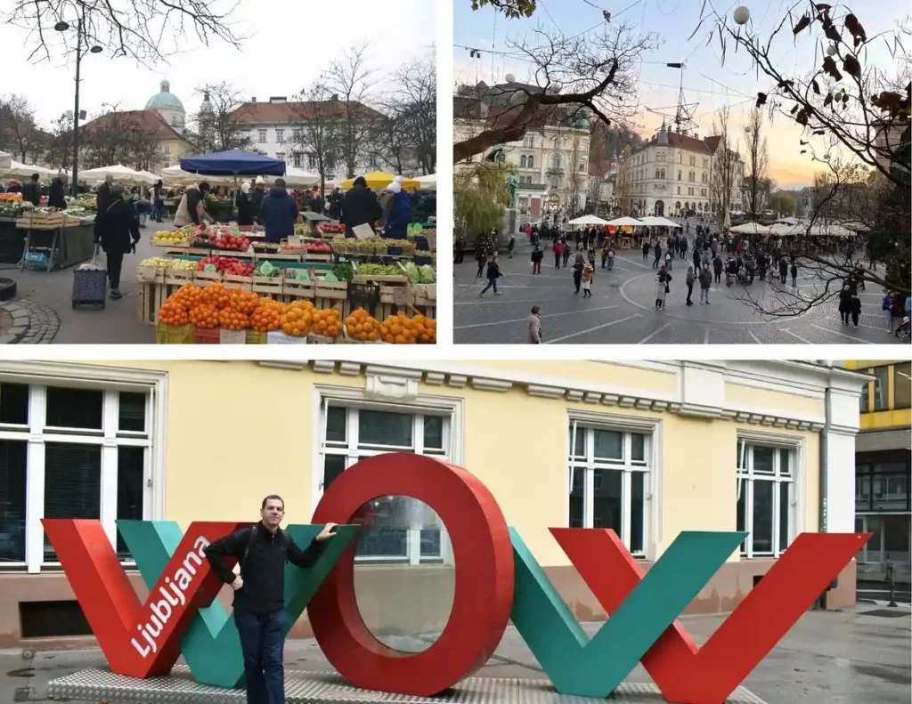 Ljubljana kroz 3 koraka, tržnica i Tromostovje. Foto©Z.R., J.J.