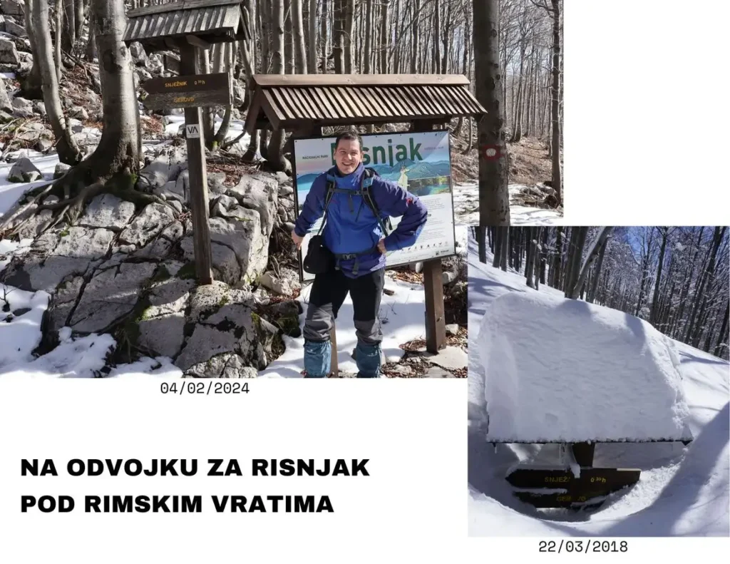 Snježnik, Platak - Snježnik - raskrižje pod Rimskim vratima. Foto©D.S., 2024, Zdravko Rajko, 2018