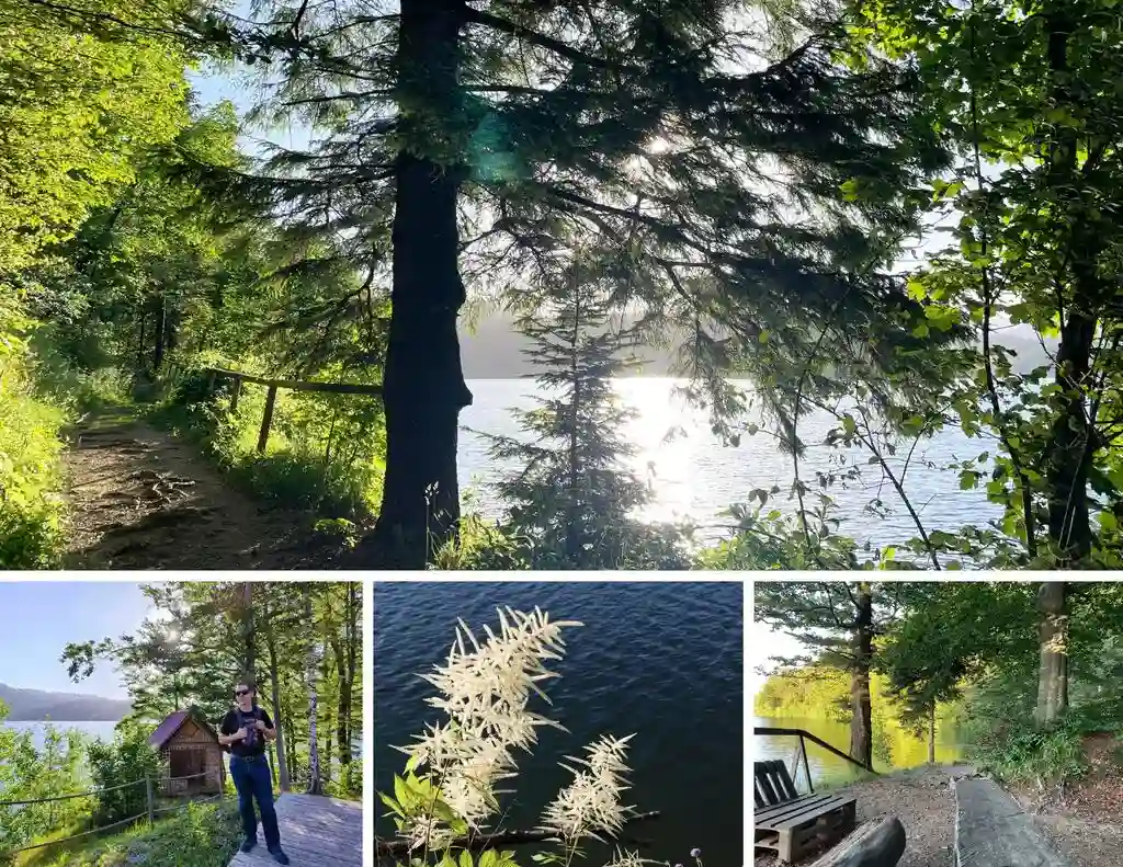 Zalazak na Lokvarskom jezeru, uz jezero. Foto©Z.R., J.J., 2024