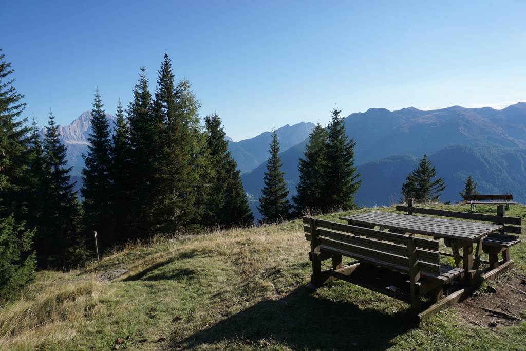 Col di Lana, Dolomiti, stol za odmor.