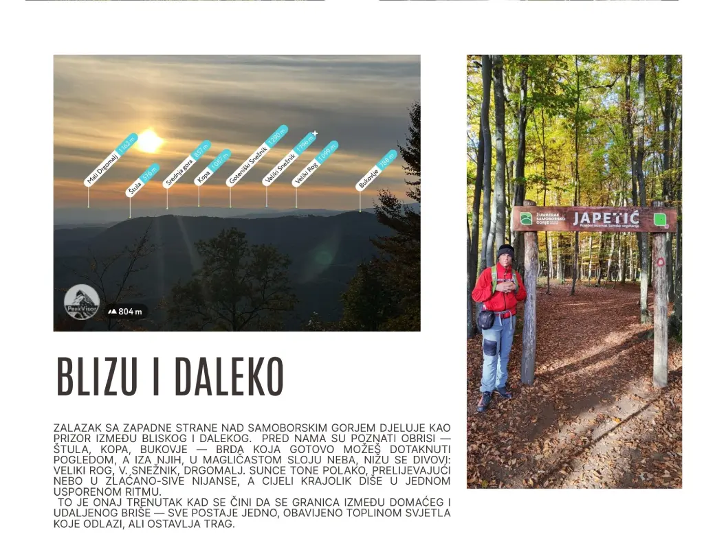 Japetić, zalazak i park