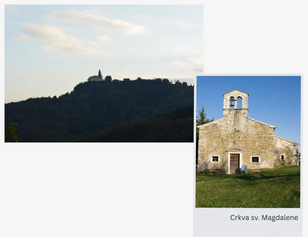 Staza sv. Šimuna, crkvica sv. Magdalene i gradić u zalasku